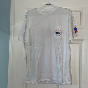 Mens white Vineyard Vines American Flag shirt